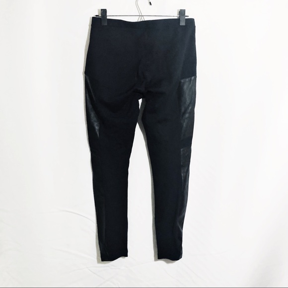 THEORY black high waisted legging leather detail - Picture 5 of 5